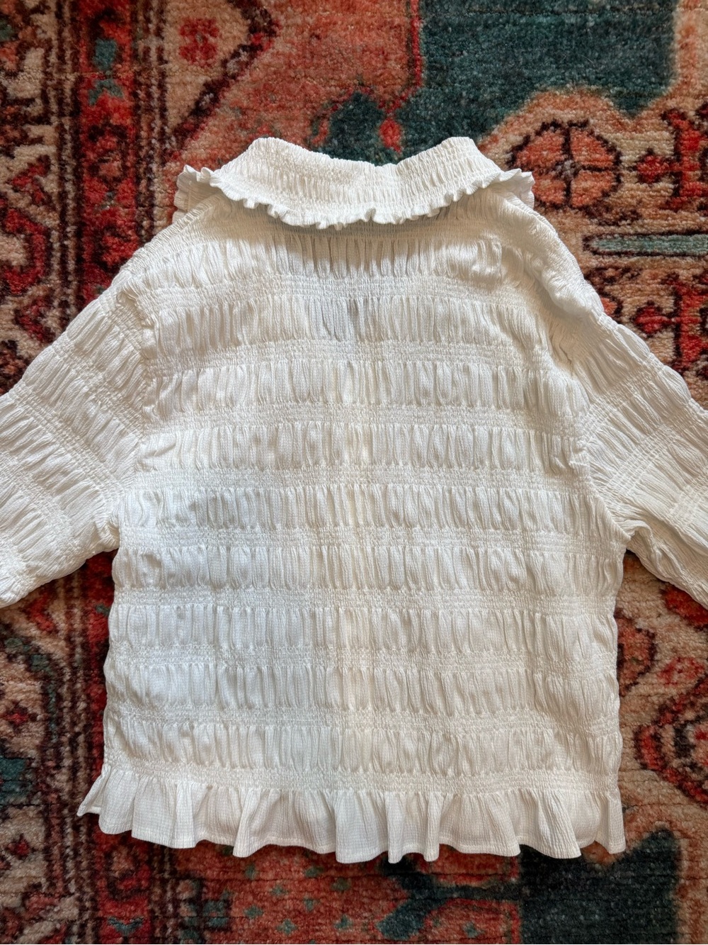 *In store currently* Anthropologie Maeve Smocked Button-Front Top - Picture 9 of 9